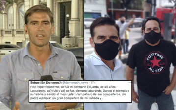 El dolor del periodista de TN Sebastián Domenech por la repentina muerte de su hermano de 45 años: "No tengo palabras para describir lo que siento"