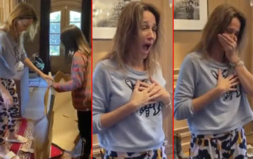 La emoción de Verónica Lozano al recibir un genial regalo de cumpleaños de su hija Antonia y de Corcho Rodríguez