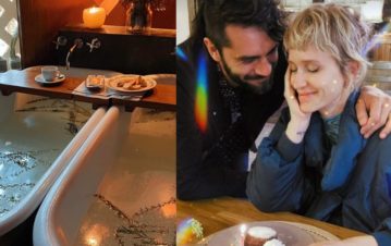 Brenda Gandini y Gonzalo Heredia celebraron la Luna Nueva y el cumple de la actriz con un “baño herbal”: las imágenes