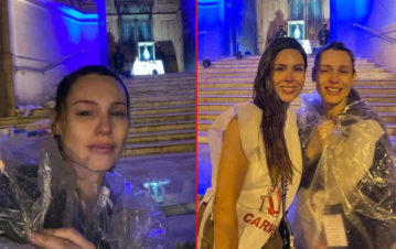 Las fotos del emotivo llanto de Pampita tras terminar la peregrinación a Luján