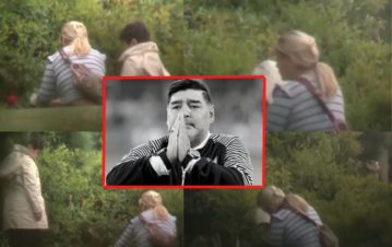 Las desgarradoras imágenes de Verónica Ojeda y Dieguito llorando junto a la tumba de Maradona