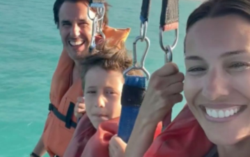 ¡Qué miedo! El video de Pampita haciendo parasail en las nubes de Punta Cana junto a sus hijos y García Moritán