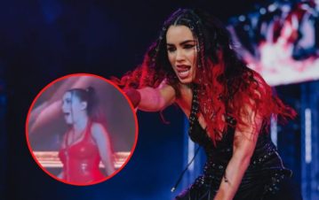La reacción viral de Lali Esposito al olvidarse besar a una bailarina en su show