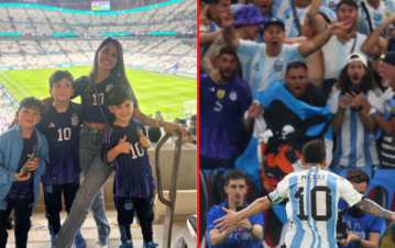 La reacción de Antonela Roccuzzo y los hijos de Messi al triunfo de Argentina en Qatar