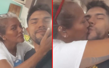 ¡Video polémico! Gladys La Bomba Tucumana "le comió la boca" a su hijo Thyago Griffo y se armó lío