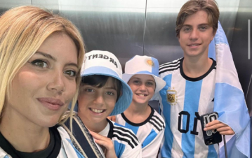 Wanda Nara llegó a Qatar con sus hijos para la final del Mundial: las fotos