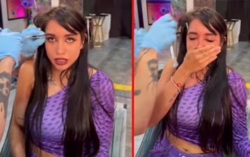 ¡Qué momento! El video del nuevo piercing que María Becerra se puso en la cara