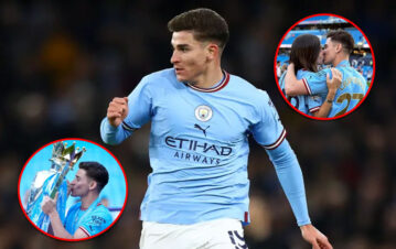 El emotivo saludo que Julián Álvarez recibió de su novia tras salir campeón en Inglaterra