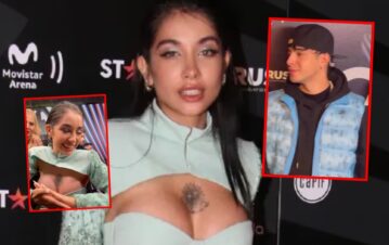 ¡Qué momento! Cómo fue el cara a cara de María Becerra y Rusherking en la alfombra roja de los Premios Gardel