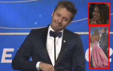 ¡Video! Las actitudes despectivas de Moritán cuando Vicuña recibió el Martín Fierro y Pampita lo aplaudía como loca