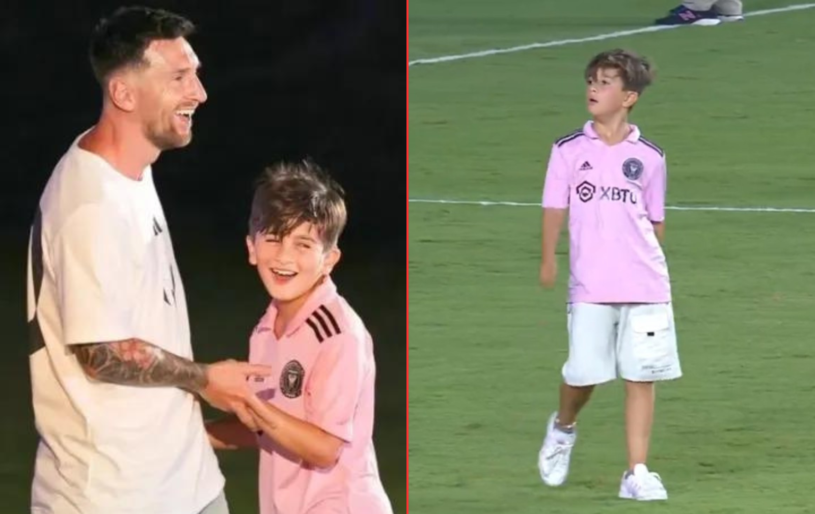 Con qué gesto celebró Thiago Messi en la sesión de fotos de la