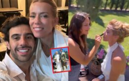 Los cambios de look de Nicole Neumann en su boda por civil.