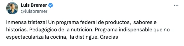 EL PERIODISTA LUIS BREMER MANIFESTO SU TRISTEZA.