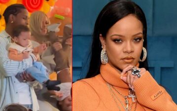 El escandaloso video de Rihanna revoleando a su hijo por los aires