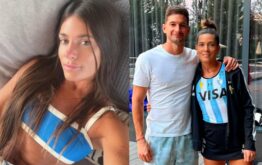 agustina albertario de novia con un futbolista.