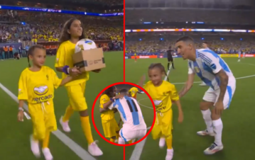 Video viral: El tierno momento que vivió Ángel Di María con sus hijas en su último partido con Argentina