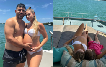El paseo en barco por Miami que hizo el Kun Agüero con su esposa súper embarazada