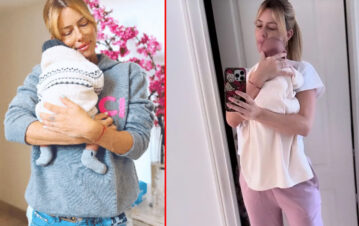 La primera foto del bebé de Nicole Neumann donde se le ve la carita