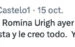 EL TUIT DEL NOTERO ALEJANRO CASTELLO EN APOYO A ROMINA UHRIGO Y TOMANDO DISTANCIA DE SU COMPAÑERA YANINA LATORRE.