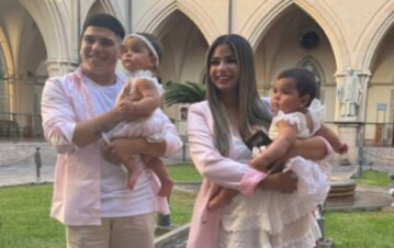 Así fue el bautismo de Laia y Aimé, las hijas gemelas de Daniela Celis y Thiago Medina