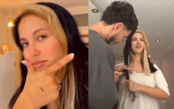 ¡Dale play! Flor Vigna dejó que su novio le corte el pelo y terminó en crisis: “Sale mal”