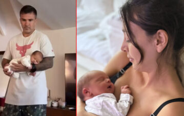 Sol Pérez mostró la técnica de su marido para dormir a su bebé recién nacido